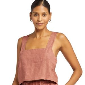 Vitamin A Tallows Linen Crop Top